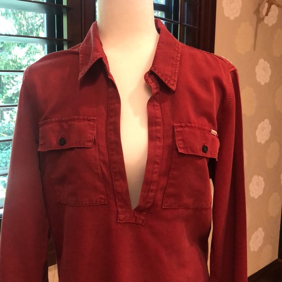 mother red denim shirt - Picture 2 of 4